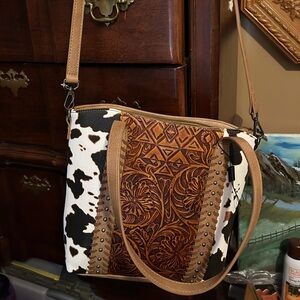 Brown and Black Patterned Women's Bag